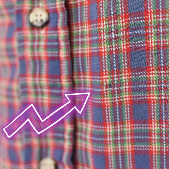 Vintage JCPenney Plaid Button Down Distressed Shirt Unisex Small - Medium - Picture 7 of 10